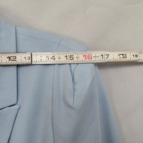 Venus Double Breasted Blazer Woman 4 Light Blue Silver Button Professional Work - Picture 11 of 14