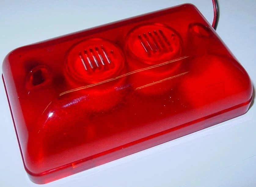 UNI Alarmsignalgeber, Alarmsirene + LED Blitzer, 6-14V, 105db, Sirene rot, AS11