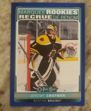 2021-22 O-Pee-Chee OPC Jeremy Swayman Marquee Rookies Blue Border Parallel