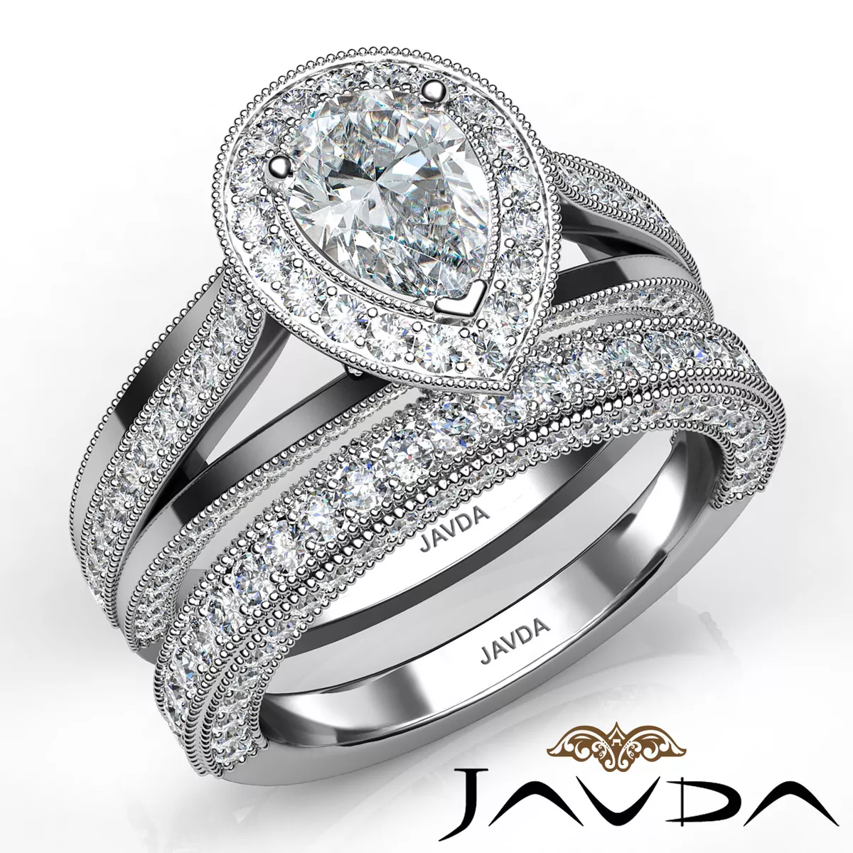 Milgrain pave shop engagement ring