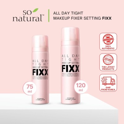 【新品オマケ付き】ALL DAY TIGHT FIXX 120ml x 2 So Natural ALL DAY TIGHT MAKEUP SETTING FIXX 75ml+Coating Gel