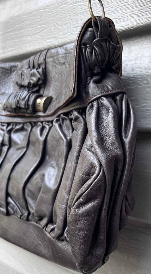 R&Y AUGOUSTI Brown Leather Flap-Top Small Shoulder Bag - Image 4 of 4