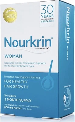 Nourkrin Woman For Hair Growth 180 Tablets (3 Month Supply) Free Postage BB 2028