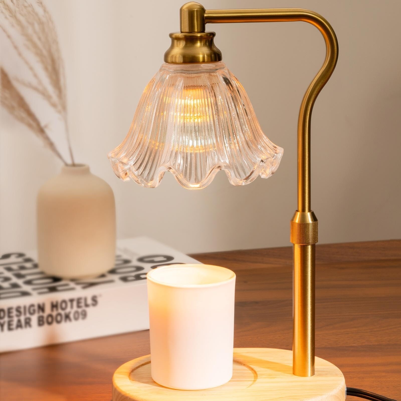 Flower Candle Warmer Lamp with Timer Dimmable Electric Home Decor