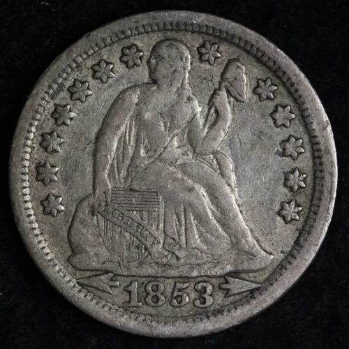1853 Seated Liberty Dime — photo from the most recent tracked eBay sale
