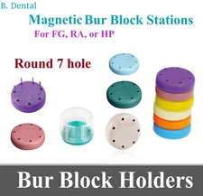 Round Bur Block Magnetic FG RA FGOS HP Dental Burs Block 7 Hole Capacity