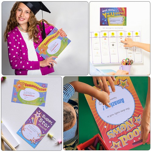 200 Pcs Award Paper Student Reward Certificates Children for Kids - Picture 3 of 12