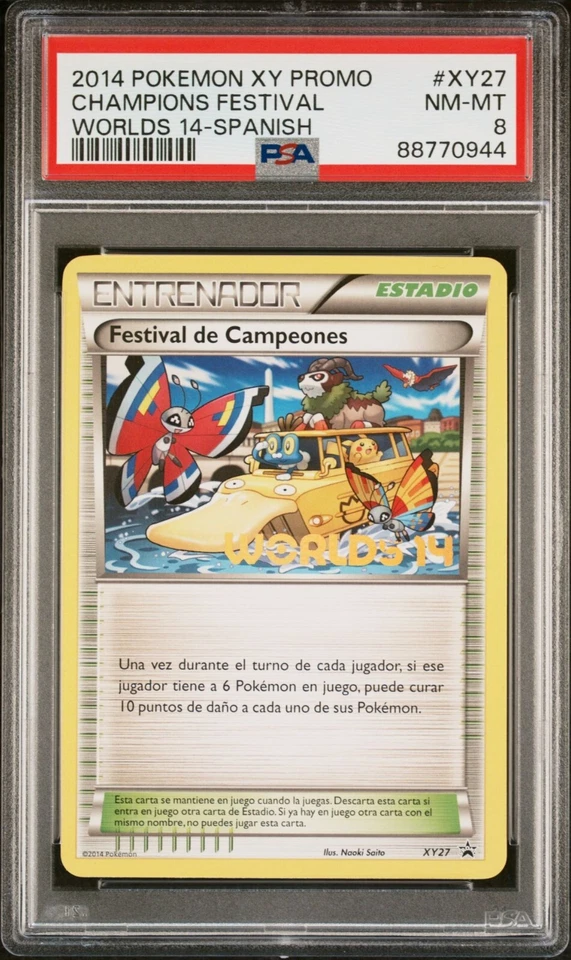 Pokemon Card PSA 8 Champions Festival SPANISH Psyduck Worlds Promo XY27 2014