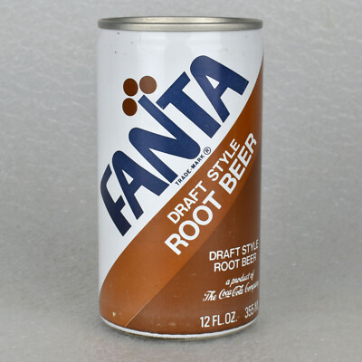 VTG 1970s Fanta Draft Root Beer Soda Pop Can 12oz 355ml Crimped