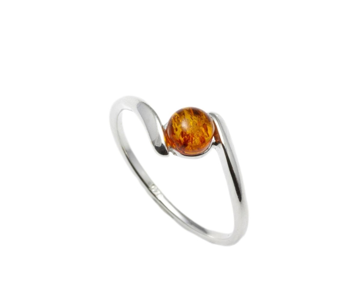 NATURAL BALTIC AMBER STERLING SILVER 925 Gemstone RING Certified