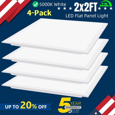 2x2 LED Flat Panel Light - 45Watt 5800LM LED Drop Ceiling Lights, 0-10V Dimmable