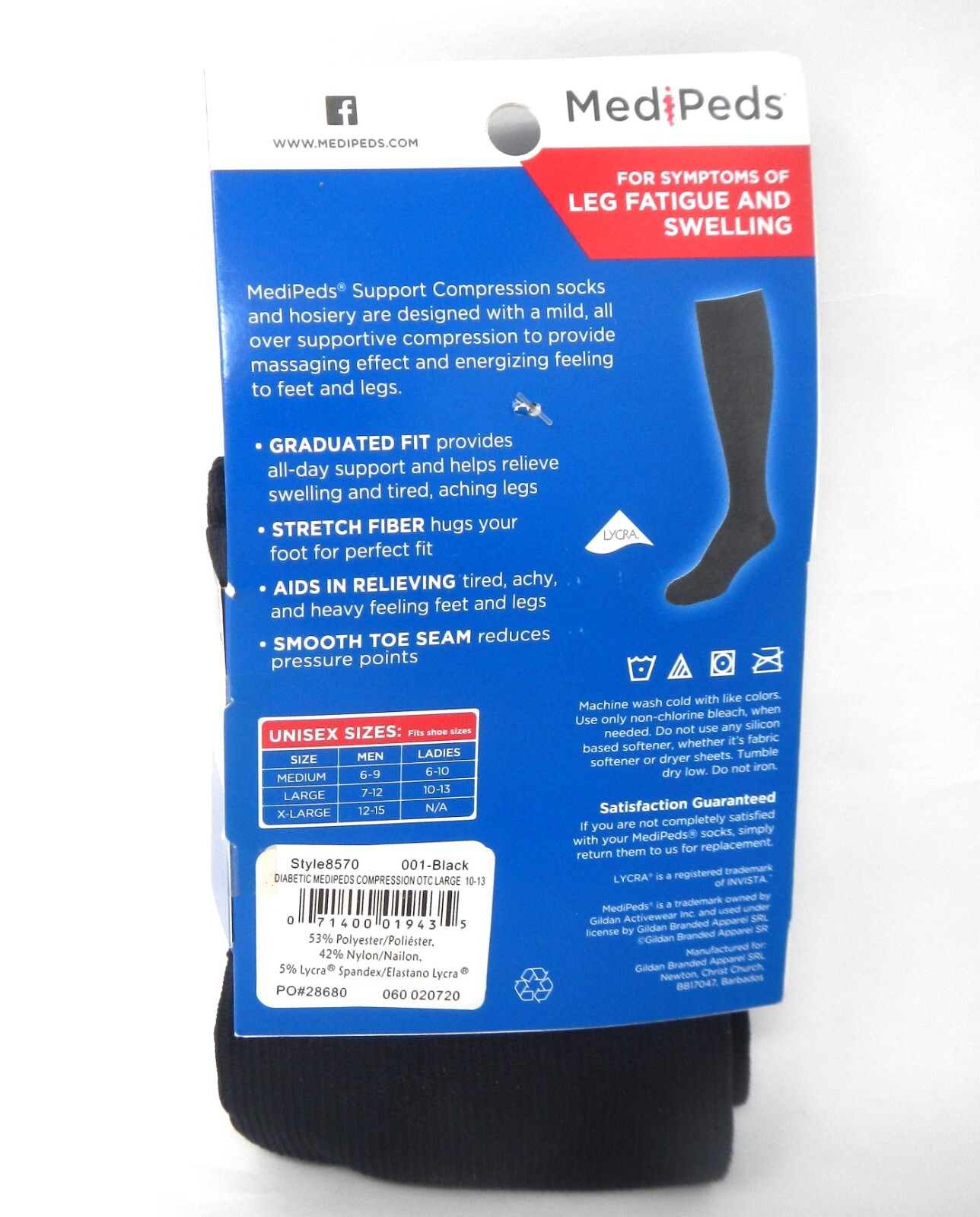 MediPeds 8570 Diabetic Supportive Compression Socks Large 2 Pack eBay