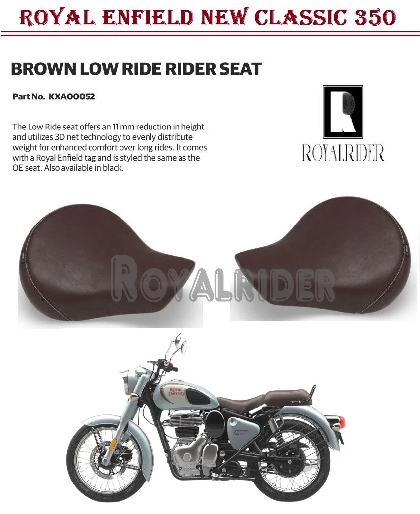ROYAL ENFIELD NEW CLASSIC 350 BROWN LOW RIDE RIDER SEAT