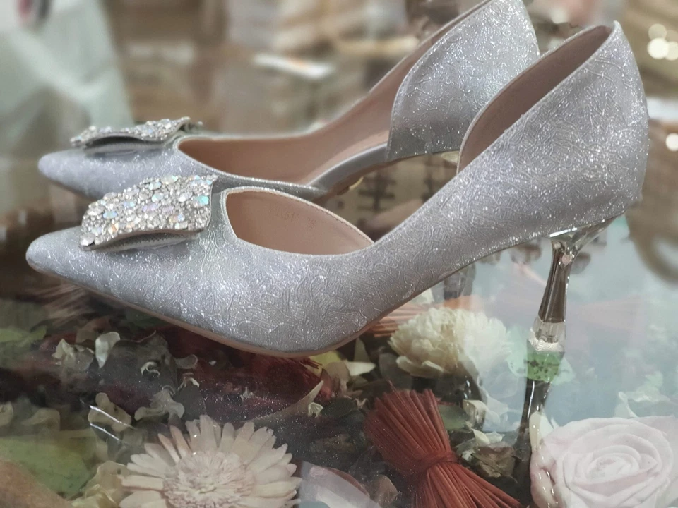 Chaussures Femme De Cérémonie Argent YMX510 Escarpins Mariage P/E 2025 Talon - Photo 4/4