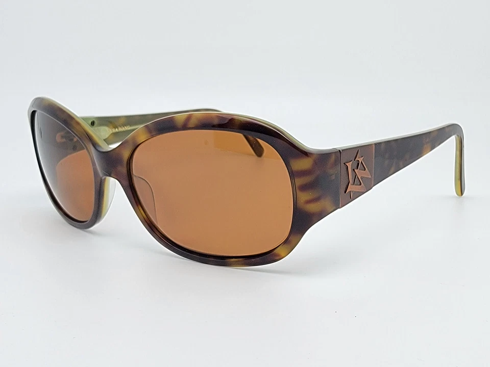 Gafas de sol Vera Wang V258 bronce tortuga sobre cristal verde marco solo 56-17-130 Foto 3 de 4