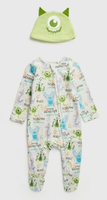 Monsters Inc. Schlafanzug & Mütze für Baby Junge. Alter 9-12 m. NEU