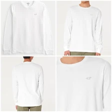 NWT HOLLISTER MEN'S Soft Icon White Long Sleeve Tee T-Shirt, Size XL