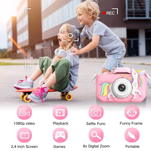 Macchina fotografica giocattoli per bambini 3-8 anni bambine ragazzi bambini videocamera digitale - Foto 7 di 8