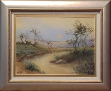 Dunes.Original matted and framed impressionistic pastel painting on paper 9"x12"