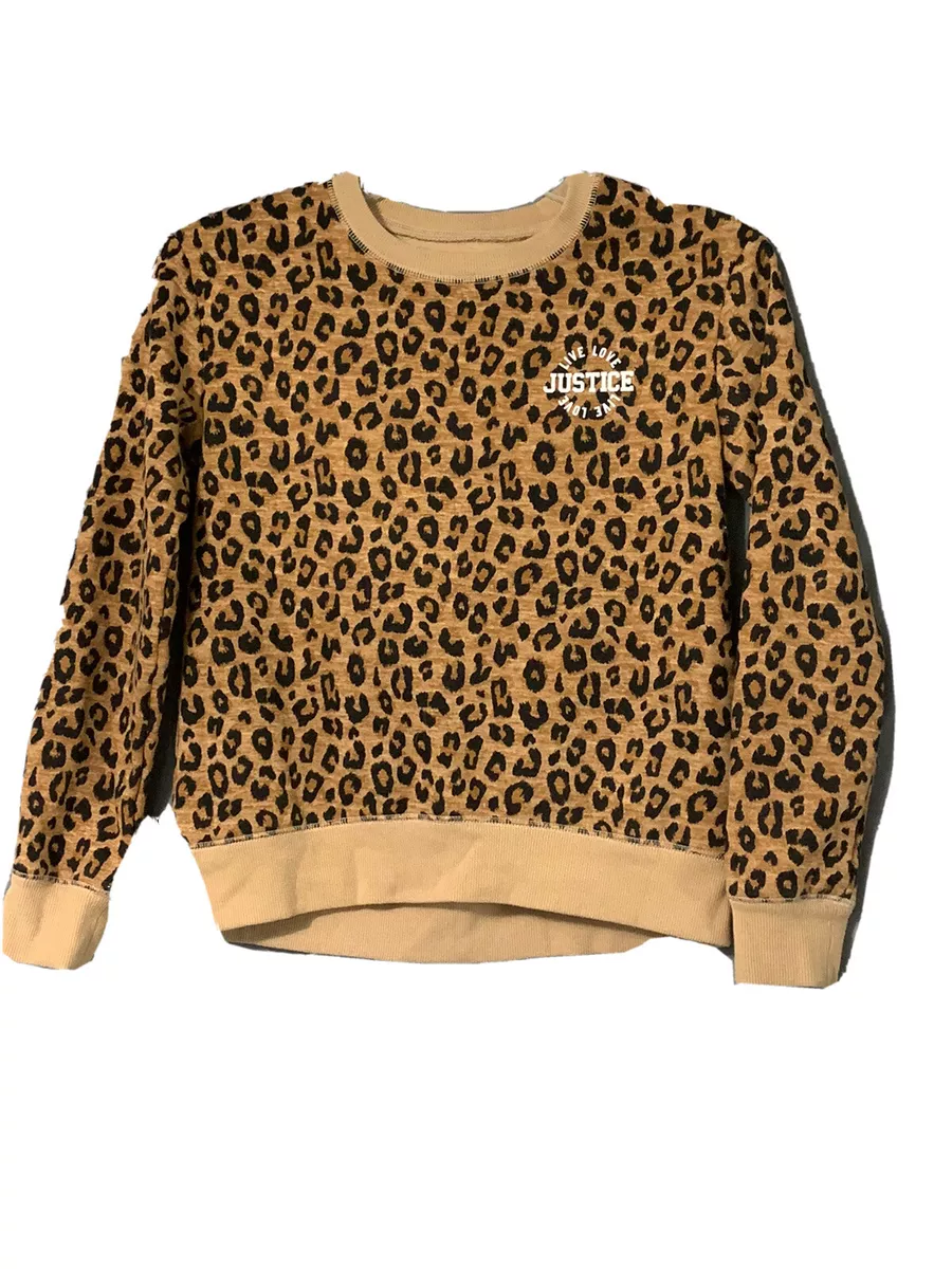 Girls cheetah sweatshirt hot sale