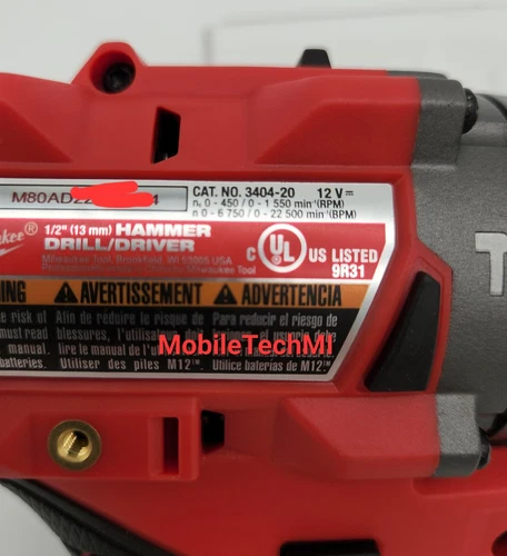 Taladro percutor Milwaukee M12 COMBUSTIBLE 1/2" GEN 3404-20 - NUEVO en plástico - Imagen 5 de 6