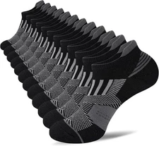 Mens Bamboo Ankle Socks with Heel Tab Low Cut Thin Athletic Performance 6 pairs