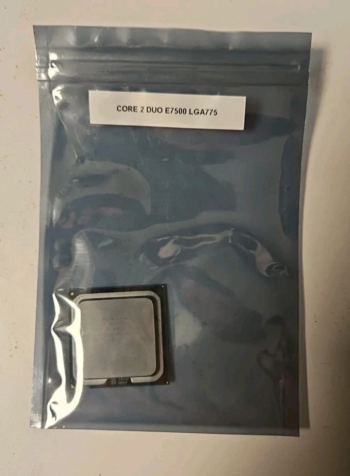 Computadora de escritorio PC con procesador Intel Core 2 Duo E7500 CPU 2,93 GHZ LGA 775 SLGTE Foto 3 de 3