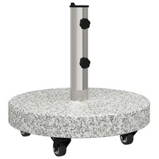 Image of Parasol Base Manual Granite and Stainless Steel Outdoor Shade Solutions vidaXL