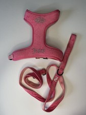 Cute Juicy Couture Pink Velour Dog Harness  Leash Set  Juicy  Logo Size Large