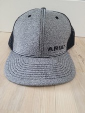 Ariat Snapback Hat Gray Western Cowboy Cap Gr...