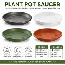 Plant Pot Saucer Tray Indoor Outdoor Flower Pot Drip Water Catcher 22-54cm
