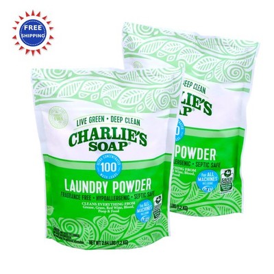 Charlie s Soap Laundry Powder 2 Pack 100 Loads Hypoallergenic Deep Cleaning