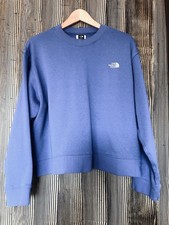 Northface Women's Sweatshirt Sz M Periwinkle Blue Purple Embroidered Logo Preppy