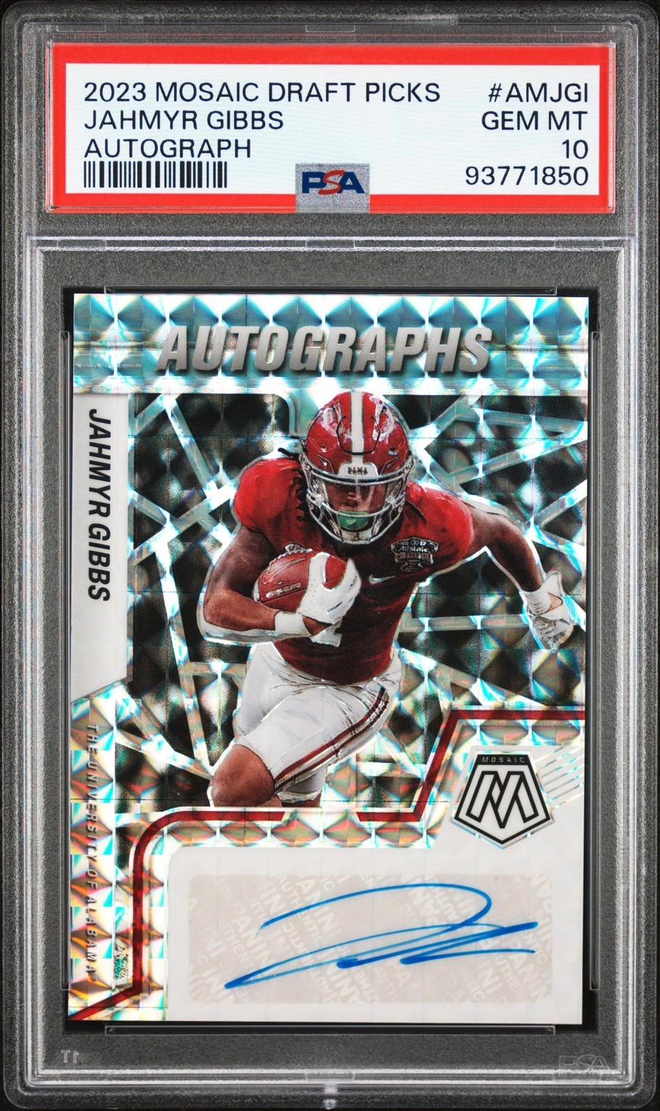 Jahmyr Gibbs Panini Mosaic Draft Picks Autographs #AMJGI Base