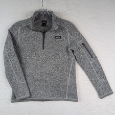 Patagonia Better Sweater 1/4-Zip Birch White Gray 65695 Youth Girls Sz Medium 10
