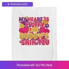 Custom Shih Tzu Pet Lover Blanket Personalized Name Dog Owner Cozy Home