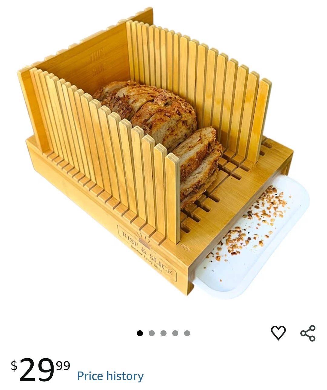 Bamboo Bread Slicer Guides Wooden Cutting Board Crumb Tray