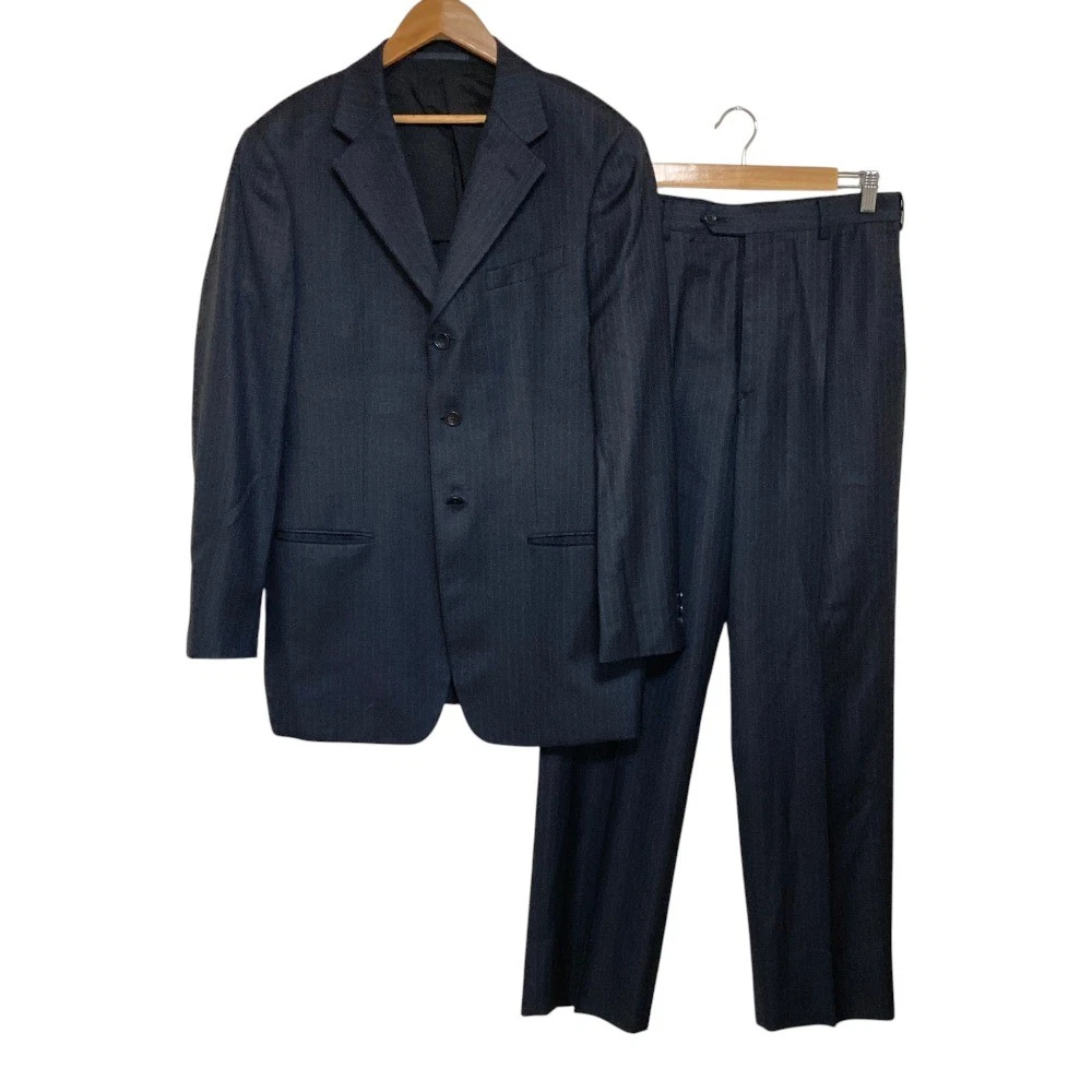 ARMANI COLLEZIONI ブラック スーツ（50/R） Armani Collezioni Black Striped Suits & Blazers for Men for sale
