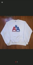 White vintage Jerzees crewneck sweatshirt American Airlines logo fit like L