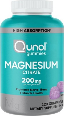 Qunol Magnesium Gummies for Adults, 200mg Elemental Magnesium (from 1,750mg Magn