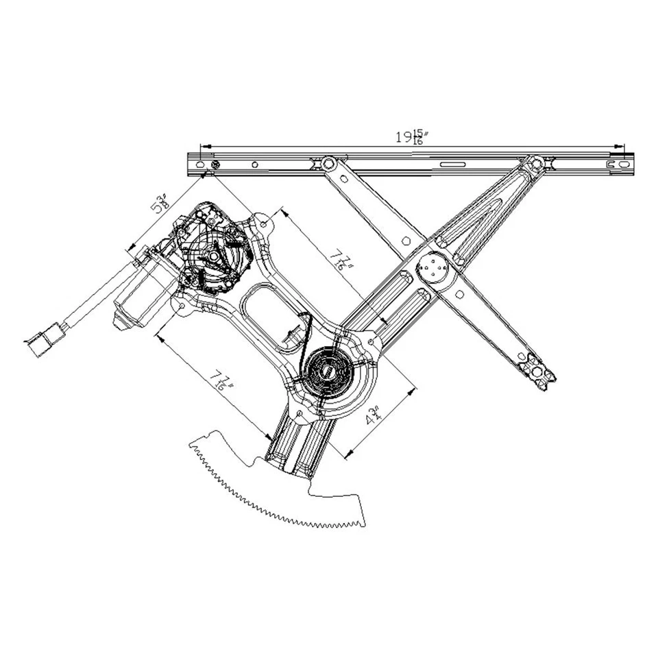 For Ford Mustang 94-04 Window Regulator and Motor Assembly Front Passenger Side Foto 4 de 4
