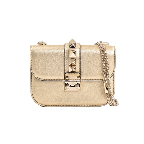 Valentino Rockstud Small Shoulder Bag Shoulder Bag Gold Ladies Used A Grade