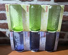 6x Coca-Cola McDonald’s ‘Can’ Glasses  Colours NEW 