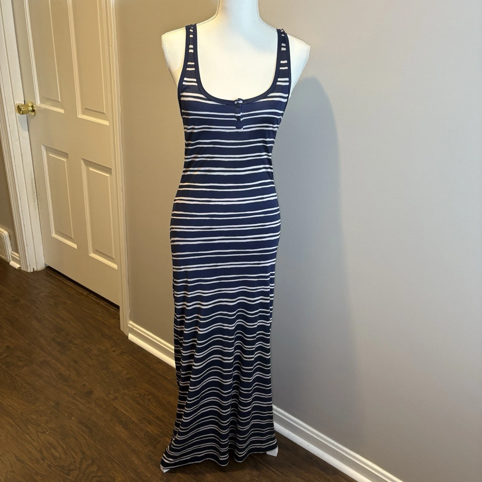 Maxi abito Tory Burch Jessica 100% seta racerback nuovo con etichetta taglia small $495