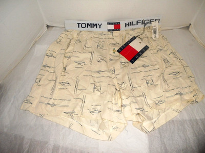 Tommy Hilfiger Boxer Large (36-38) Tan w. Rowing Sport Print NOS