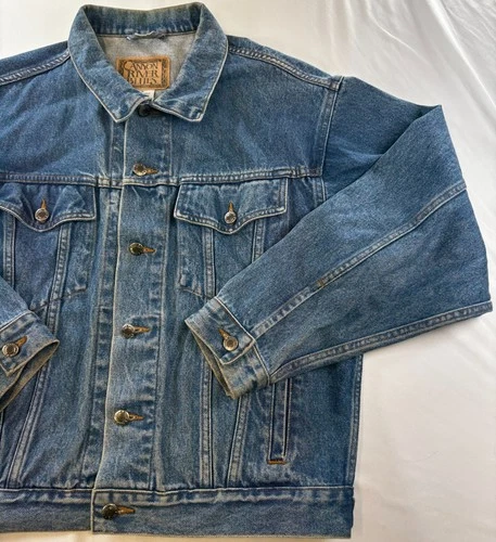 Vintage 90s Sears Canyon River Blues Denim Jacket Mens Sz Medium 100% Cotton image 2