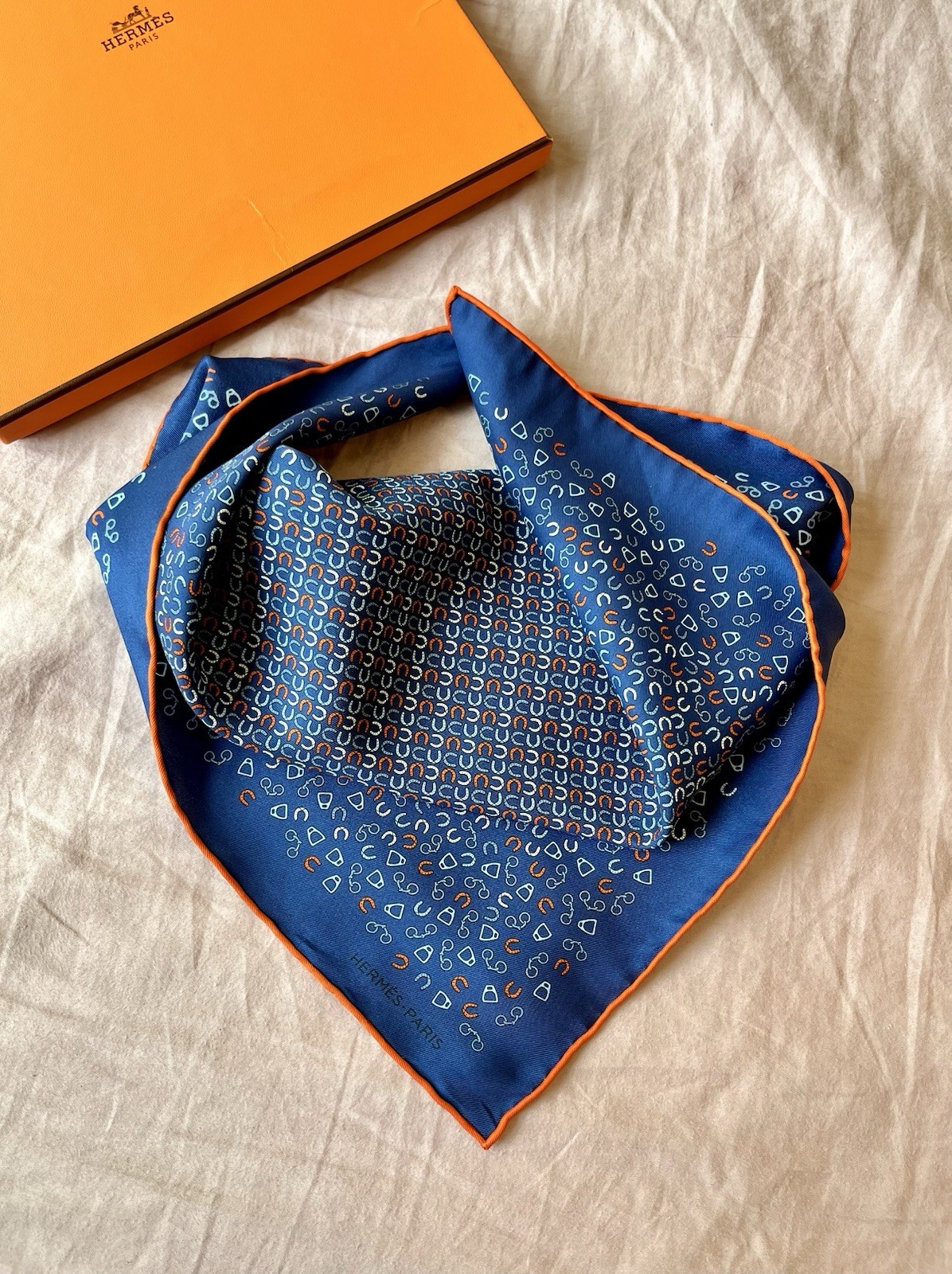 Hermes Gavroche Silk Scarf 45 Cm Authentic With Box