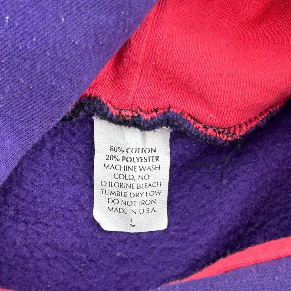 Made In USA Guess Spellout Hoodie - Large Purple Cotton - Image 3 of 4