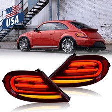 Red Lens Led Taillights Turn Signal Brake Lamps For Volkswagen Vw Beetle 2013-19
