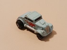 Vintage Micro Machines 1933 Willys Coupe Hot Rod Light Blue Red Flames Galoob